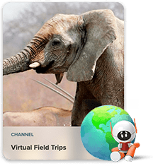 Mei ready to explore the world through the Virtual Field Trips Channel.